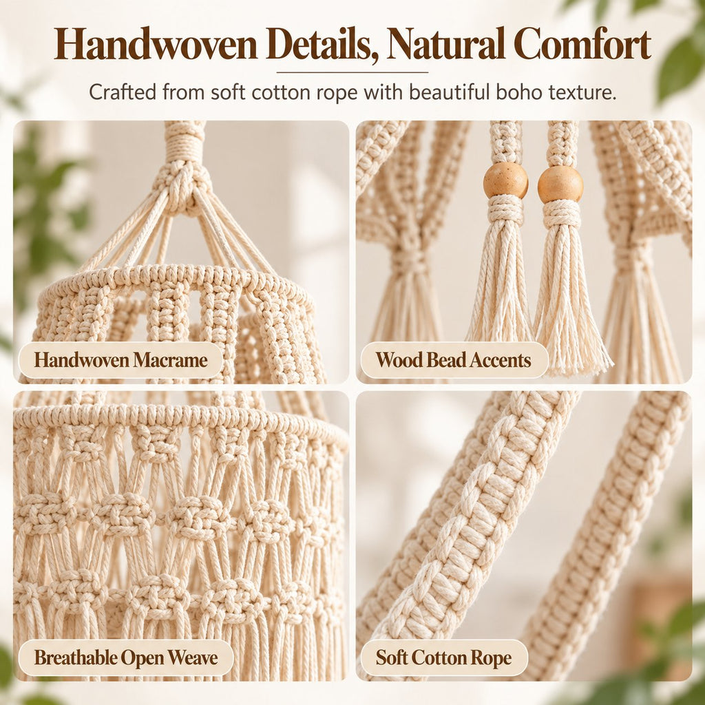 Handwoven Cotton-Rope Hanging Cat Bed for Cozy Elevated Rest